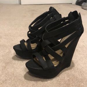 Sexy black wedges